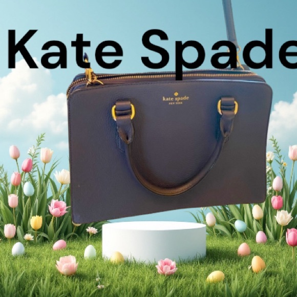 Kate Spade New York Blue Pebbled Leather Satchel Crossbody Bag - Picture 1 of 12